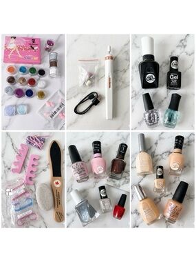 Assorted Nail Art Bundle with Rechargeable Drill Manicure Tools and Glitters
